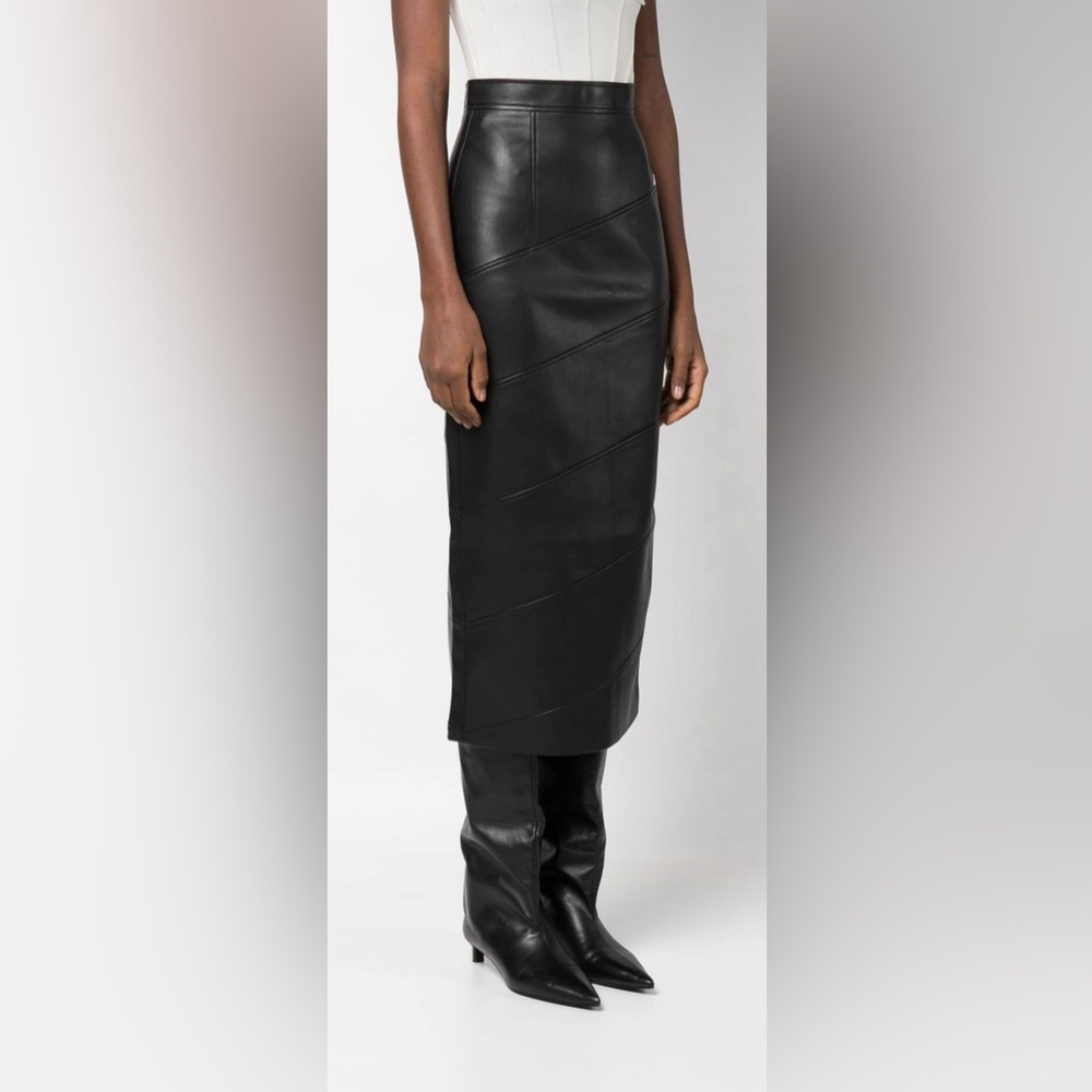 Aleksandre Akhalkatsishvili high-waisted faux leather midi skirt